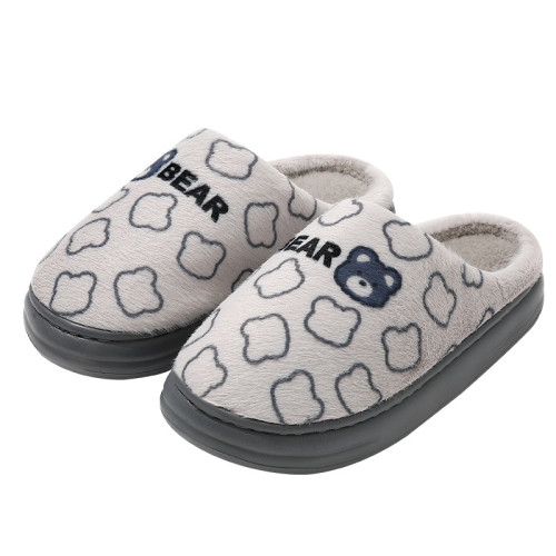 棉拖鞋男厚冬天厚底防滑情侶室內家居家用小熊保暖毛毛棉拖女 棉拖鞋男厚冬天厚底防滑情侶室內家居家用小熊保暖毛毛棉拖女