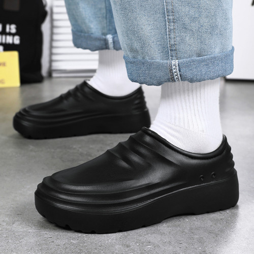 廚師護士防滑防水廚房工作鞋防臭防油耐磨軟厚底eva勞保鞋踩屎感