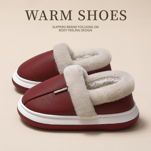 防水棉拖鞋女士冬季包跟2025新款家居室內厚底加絨保暖棉鞋男 防水棉拖鞋女士冬季包跟2025新款家居室內厚底加絨保暖棉鞋男