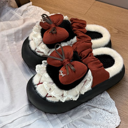 女冬季棉拖鞋家居家用厚底保暖毛拖鞋冬天外穿防滑居家毛絨拖鞋