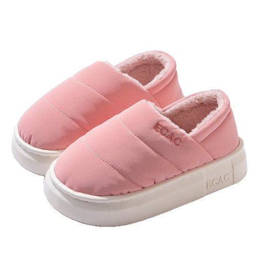 厚底防水棉拖鞋女冬季2025新款家居室內毛絨保暖包跟棉鞋男士外穿