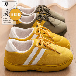 德訓鞋女款秋冬季2025新款簡約室內家居厚底防滑保暖加絨加厚女款