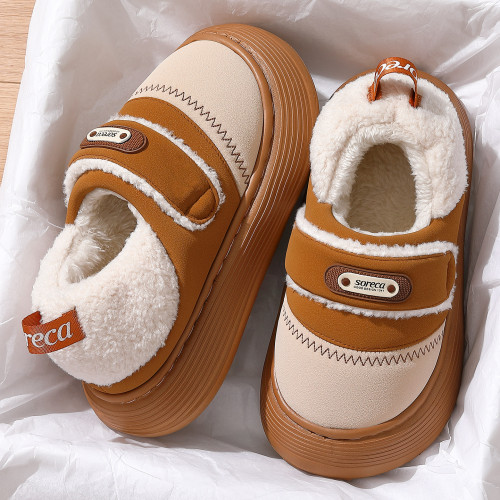 新款低幫棉鞋女士秋冬季外穿簡約百搭絨面全包保暖毛絨棉拖鞋女