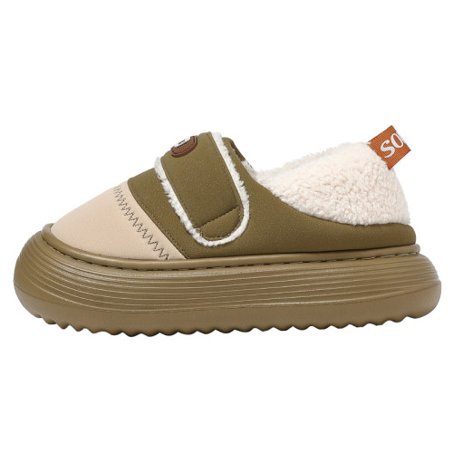 新款低幫棉鞋女士秋冬季外穿簡約百搭絨面全包保暖毛絨棉拖鞋女