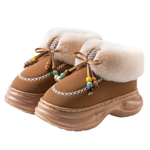 踩屎感棉拖鞋女款秋冬季2025新款外出厚底增高保暖加絨包跟鞋女 踩屎感棉拖鞋女款秋冬季2025新款外出厚底增高保暖加絨包跟鞋女