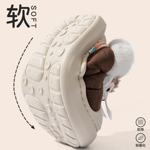 雪莉玫棉拖鞋女款秋冬季2025新款防水厚底保暖加絨包跟月子鞋女 雪莉玫棉拖鞋女款秋冬季2025新款防水厚底保暖加絨包跟月子鞋女