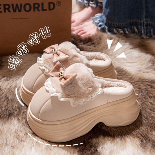 厚底增高棉拖鞋女秋冬季2025新款室內家居加絨保暖防滑毛拖女外穿 厚底增高棉拖鞋女秋冬季2025新款室內家居加絨保暖防滑毛拖女外穿