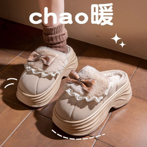 厚底增高棉拖鞋女秋冬季2025新款室內家居加絨保暖防滑毛拖女外穿 厚底增高棉拖鞋女秋冬季2025新款室內家居加絨保暖防滑毛拖女外穿