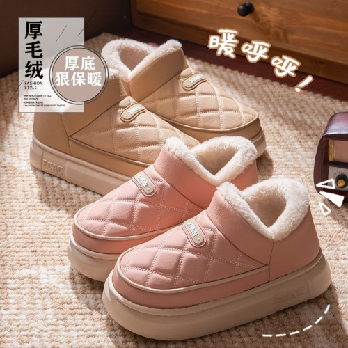 外穿防水棉拖鞋女士冬季包跟2025新款家居室內厚底加絨保暖棉鞋男 外穿防水棉拖鞋女士冬季包跟2025新款家居室內厚底加絨保暖棉鞋男