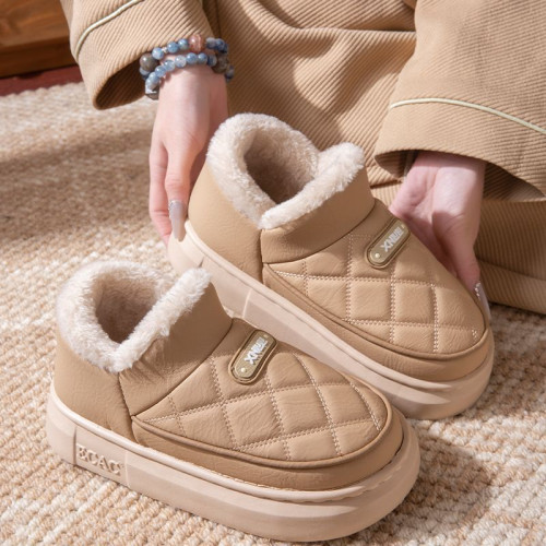 外穿防水棉拖鞋女士冬季包跟2025新款家居室內厚底加絨保暖棉鞋男 外穿防水棉拖鞋女士冬季包跟2025新款家居室內厚底加絨保暖棉鞋男