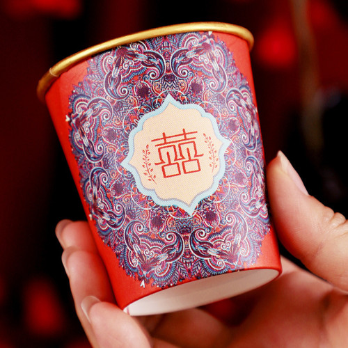結婚一次性紙杯加厚婚禮婚慶紅色喜慶紙杯家用待客一次性杯子便宜 結婚一次性紙杯加厚婚禮婚慶紅色喜慶紙杯家用待客一次性杯子便宜