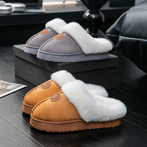 2025毛毛新款棉拖鞋男女時尚情侶厚底加絨保暖秋冬季地板棉拖