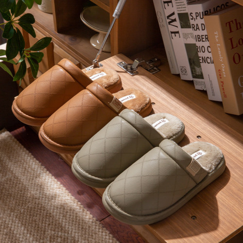 棉拖鞋女秋冬季室內家居2025新款PU防水靜音防滑保暖地板拖鞋男士 棉拖鞋女秋冬季室內家居2025新款PU防水靜音防滑保暖地板拖鞋男士