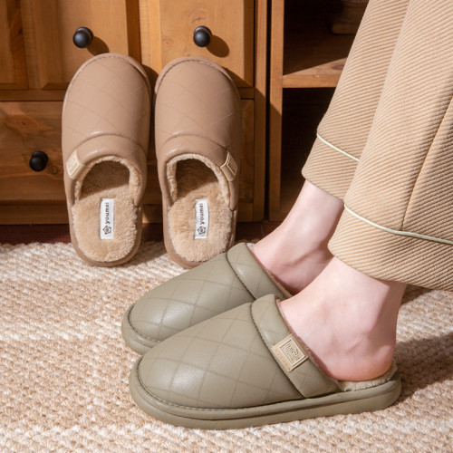 棉拖鞋女秋冬季室內家居2025新款PU防水靜音防滑保暖地板拖鞋男士 棉拖鞋女秋冬季室內家居2025新款PU防水靜音防滑保暖地板拖鞋男士