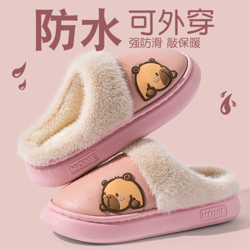 踩屎感棉拖鞋女2025新款秋冬季室內家居防水軟底舒適保暖棉拖女款