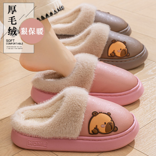踩屎感棉拖鞋女2025新款秋冬季室內家居防水軟底舒適保暖棉拖女款
