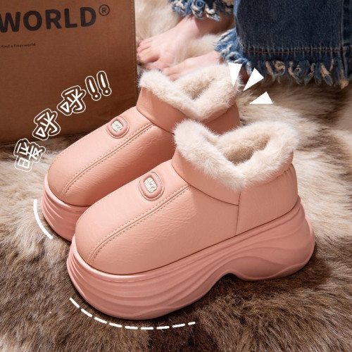 厚底增高棉拖鞋女秋冬季新款包跟保暖室內家居加絨外穿防水棉鞋女 厚底增高棉拖鞋女秋冬季新款包跟保暖室內家居加絨外穿防水棉鞋女