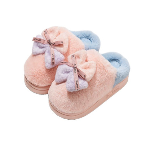 【抖音爆款】韓版厚底蝴蝶結毛茸茸棉拖鞋2025加絨厚底居家保暖 【抖音爆款】韓版厚底蝴蝶結毛茸茸棉拖鞋2025加絨厚底居家保暖