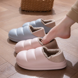 棉拖鞋男士秋冬季包跟加絨室內家居保暖防滑防水外穿月子棉鞋女款