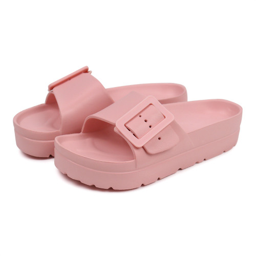 夏季涼拖鞋新款大釦子拖鞋厚底踩屎感家居潮流舒適軟鞋子