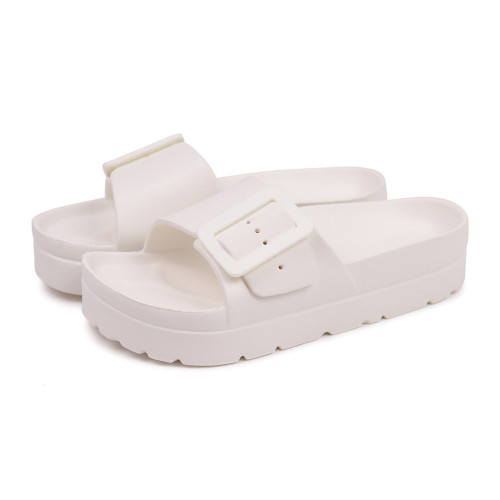 夏季涼拖鞋新款大釦子拖鞋厚底踩屎感家居潮流舒適軟鞋子