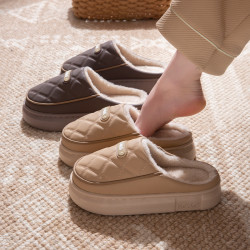 棉拖鞋女秋冬季2025新款室內家居防滑防水保暖厚底情侶棉拖男冬天