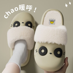 可愛棉拖鞋女冬季外穿2025新款室內家居厚毛絨保暖防水毛毛拖鞋女