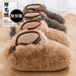踩屎感棉拖鞋女款冬季2025新款家居室內加絨保暖毛茸茸棉拖女冬