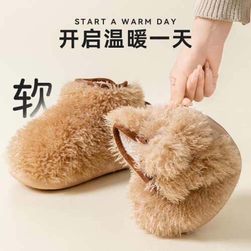 踩屎感棉拖鞋女款冬季2025新款家居室內加絨保暖毛茸茸棉拖女冬