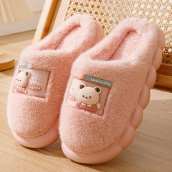 2024新款毛絨棉拖鞋女冬季ins居家室內厚底棉拖鞋男秋冬情侶拖鞋