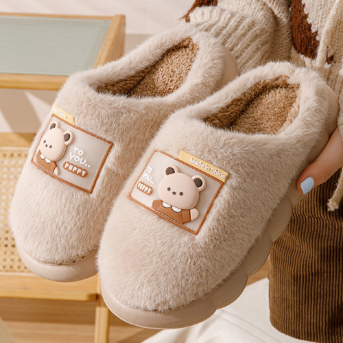 2024新款毛絨棉拖鞋女冬季ins居家室內厚底棉拖鞋男秋冬情侶拖鞋