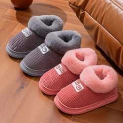 男士棉鞋冬季2025新款包跟保暖室內家居用加厚底毛絨棉鞋女可外穿