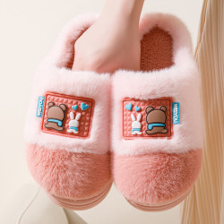 2025棉拖鞋男士秋冬季新款室內加絨厚底情侶保暖防滑毛毛拖鞋女士