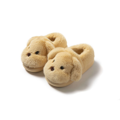 可愛小狗包跟毛絨保暖防滑棉拖鞋冬季居家室內卡通情侶厚底棉鞋 可愛小狗包跟毛絨保暖防滑棉拖鞋冬季居家室內卡通情侶厚底棉鞋
