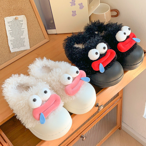 搞怪卡通毛絨棉拖鞋女冬可愛居家室內保暖防滑厚底包頭棉鞋 搞怪卡通毛絨棉拖鞋女冬可愛居家室內保暖防滑厚底包頭棉鞋