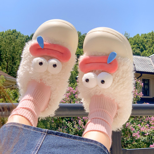 搞怪卡通毛絨棉拖鞋女冬可愛居家室內保暖防滑厚底包頭棉鞋 搞怪卡通毛絨棉拖鞋女冬可愛居家室內保暖防滑厚底包頭棉鞋