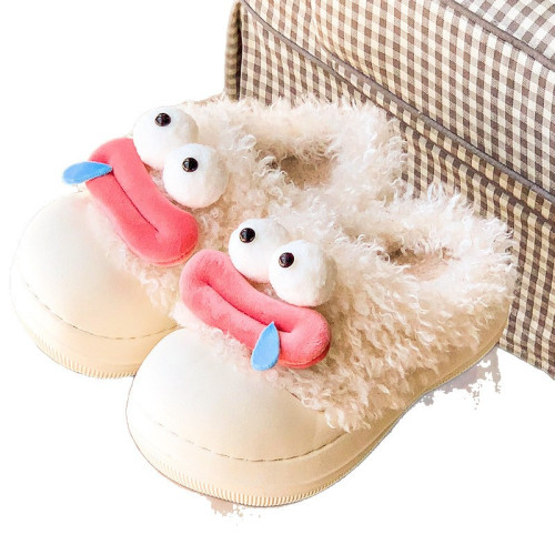 搞怪卡通毛絨棉拖鞋女冬可愛居家室內保暖防滑厚底包頭棉鞋 搞怪卡通毛絨棉拖鞋女冬可愛居家室內保暖防滑厚底包頭棉鞋