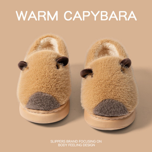 卡皮巴拉棉拖鞋女款秋冬季2025新款室內家居防滑保暖毛絨拖鞋冬女
