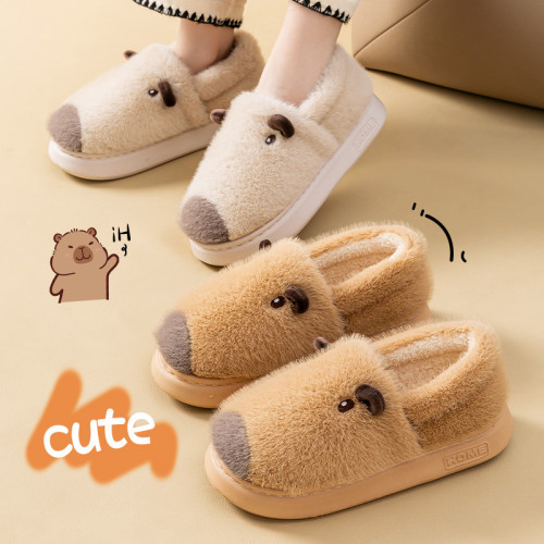 卡皮巴拉棉拖鞋女款秋冬季2025新款室內家居防滑保暖毛絨拖鞋冬女