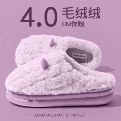 踩屎感棉拖鞋女款2025新款秋冬季室內家居厚底保加絨毛毛拖鞋女士