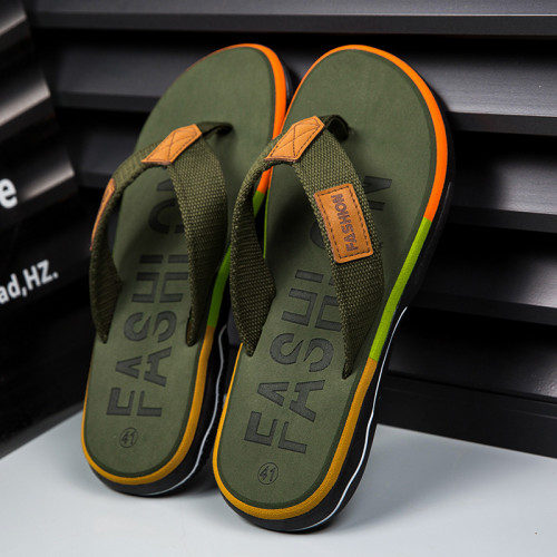 越南男士人字拖平底居家拖鞋時尚外穿按摩人字拖人才休閒拖鞋