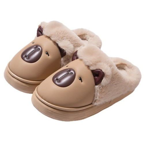 卡皮巴拉防水棉拖鞋女秋冬季家居防滑厚底保暖加絨可愛中大童棉拖 卡皮巴拉防水棉拖鞋女秋冬季家居防滑厚底保暖加絨可愛中大童棉拖