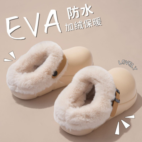 防水棉拖鞋女款冬季外穿厚底2025新款室內家居加絨保暖包跟棉鞋女
