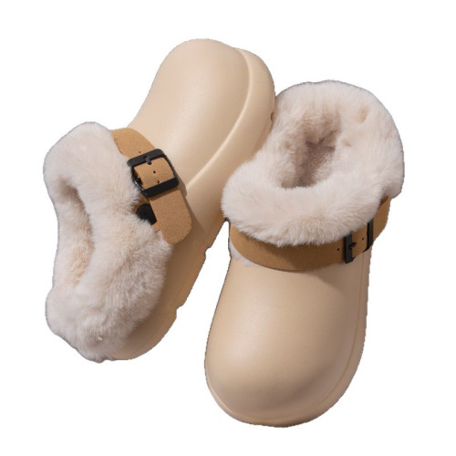 防水棉拖鞋女款冬季外穿厚底2025新款室內家居加絨保暖包跟棉鞋女