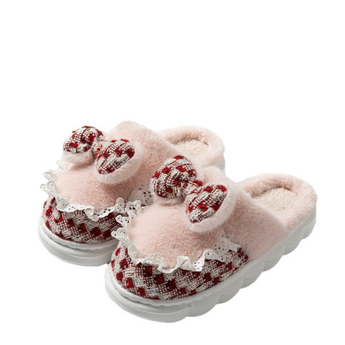 2025優雅新款棉拖鞋女時尚學生厚底加絨保暖秋冬季地板棉拖蝴蝶結 2025優雅新款棉拖鞋女時尚學生厚底加絨保暖秋冬季地板棉拖蝴蝶結