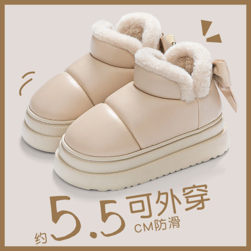 棉拖鞋女士秋冬季2025新款室內家居厚底防水蝴蝶結加絨保暖拖鞋女 棉拖鞋女士秋冬季2025新款室內家居厚底防水蝴蝶結加絨保暖拖鞋女