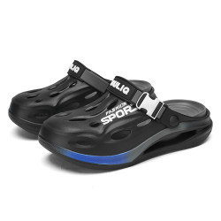 男士新戶外沙灘度假百搭厚底高彈EVA情侶大學室內防滑開車洞洞鞋