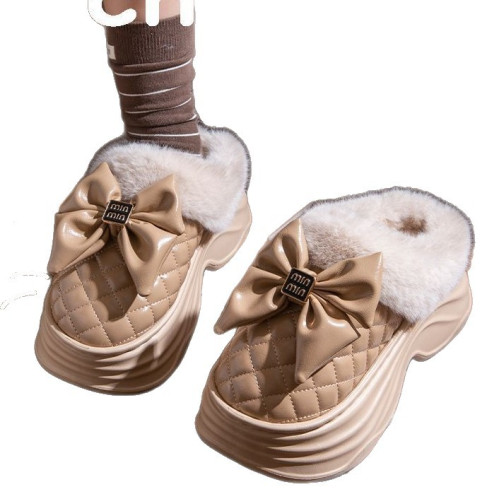 踩屎感棉拖鞋女士防水包跟外穿2025新款時尚網紅厚底增高毛絨棉鞋 踩屎感棉拖鞋女士防水包跟外穿2025新款時尚網紅厚底增高毛絨棉鞋