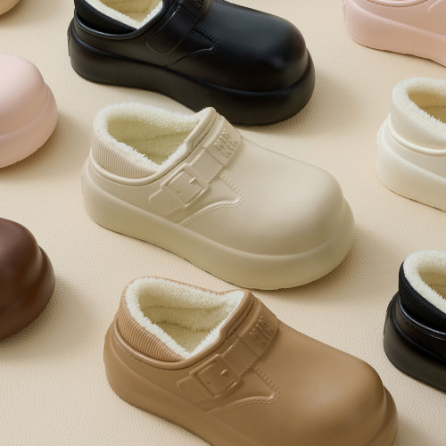 防水棉拖鞋女款室內家居家用耐髒防汙毛絨保暖包跟棉拖女