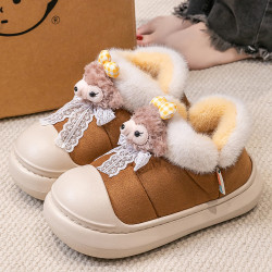 厚底棉拖鞋女款秋冬季2025新款家居防滑保暖加絨棉拖女外穿